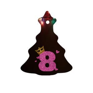 8th Birthday Crown 8 Years Old Bday Ceramic Tree Ornament