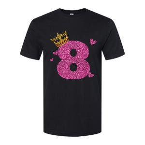 8th Birthday Crown 8 Years Old Bday Softstyle CVC T-Shirt