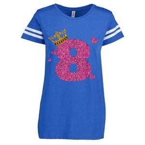 8th Birthday Crown 8 Years Old Bday Enza Ladies Jersey Football T-Shirt