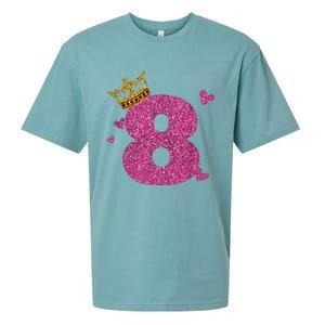 8th Birthday Crown 8 Years Old Bday Sueded Cloud Jersey T-Shirt