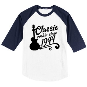 80th Birthday Classic Rockin Since 1944 Baseball Sleeve Shirt