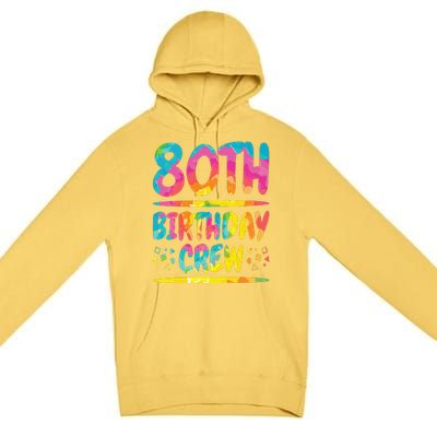 80th Birthday Crew Family, 80th Birthday Party Friends Group Premium Pullover Hoodie