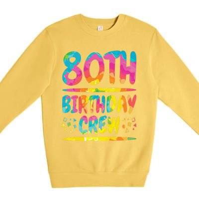 80th Birthday Crew Family, 80th Birthday Party Friends Group Premium Crewneck Sweatshirt