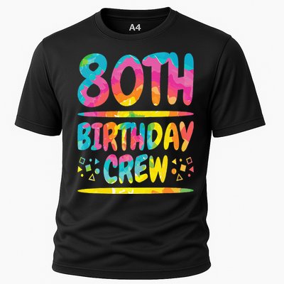 80th Birthday Crew Family, 80th Birthday Party Friends Group Cooling Performance Crew T-Shirt