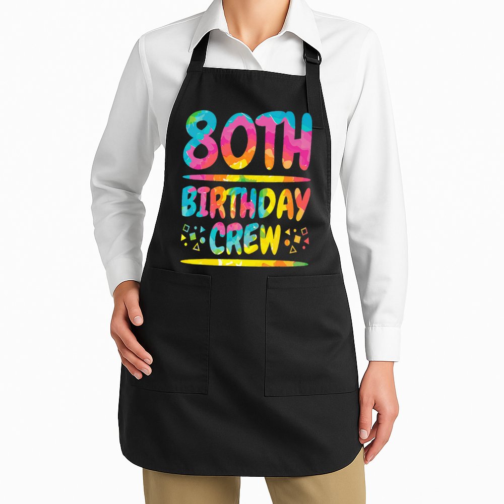 80th Birthday Crew Family, 80th Birthday Party Friends Group Apron