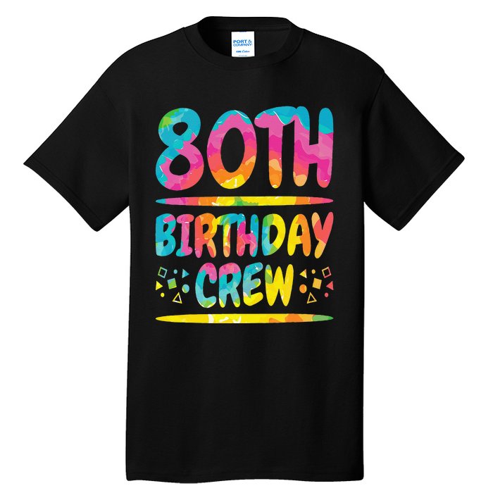 80th Birthday Crew Family, 80th Birthday Party Friends Group Tall T-Shirt