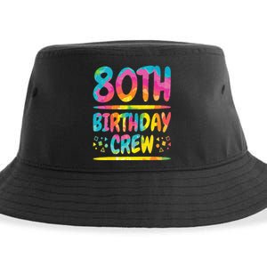 80th Birthday Crew Family, 80th Birthday Party Friends Group Sustainable Bucket Hat