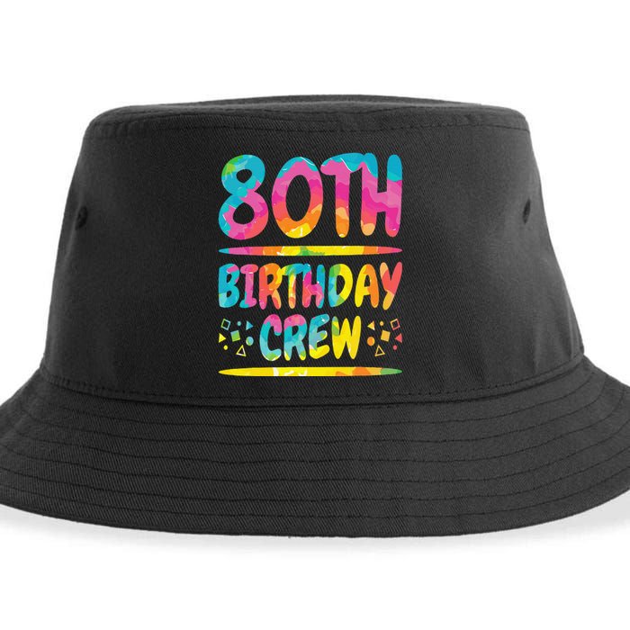 80th Birthday Crew Family, 80th Birthday Party Friends Group Sustainable Bucket Hat