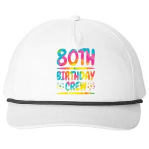 80th Birthday Crew Family, 80th Birthday Party Friends Group Snapback Five-Panel Rope Hat