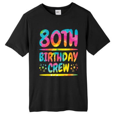 80th Birthday Crew Family, 80th Birthday Party Friends Group Tall Fusion ChromaSoft Performance T-Shirt