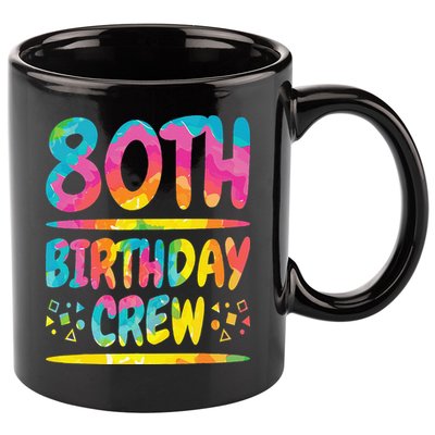 80th Birthday Crew Family, 80th Birthday Party Friends Group 11oz C Handle Ceramic Mug