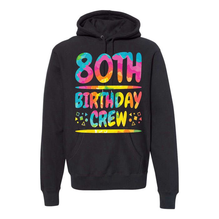 80th Birthday Crew Family, 80th Birthday Party Friends Group Premium Hoodie