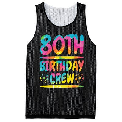 80th Birthday Crew Family, 80th Birthday Party Friends Group Mesh Reversible Basketball Jersey Tank