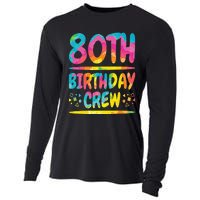 80th Birthday Crew Family, 80th Birthday Party Friends Group Cooling Performance Long Sleeve Crew