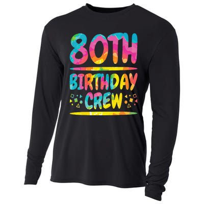 80th Birthday Crew Family, 80th Birthday Party Friends Group Cooling Performance Long Sleeve Crew