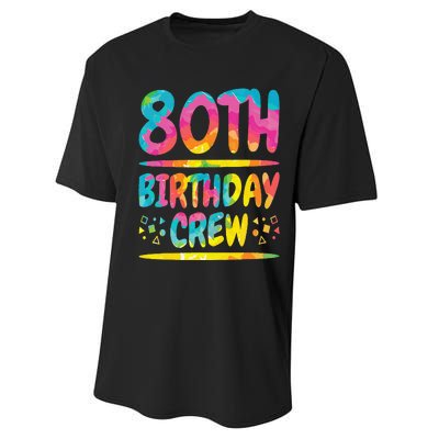 80th Birthday Crew Family, 80th Birthday Party Friends Group Performance Sprint T-Shirt