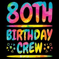 80th Birthday Crew Family, 80th Birthday Party Friends Group Premium T-Shirt