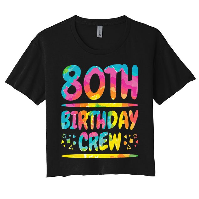 80th Birthday Crew Family, 80th Birthday Party Friends Group Crop Top