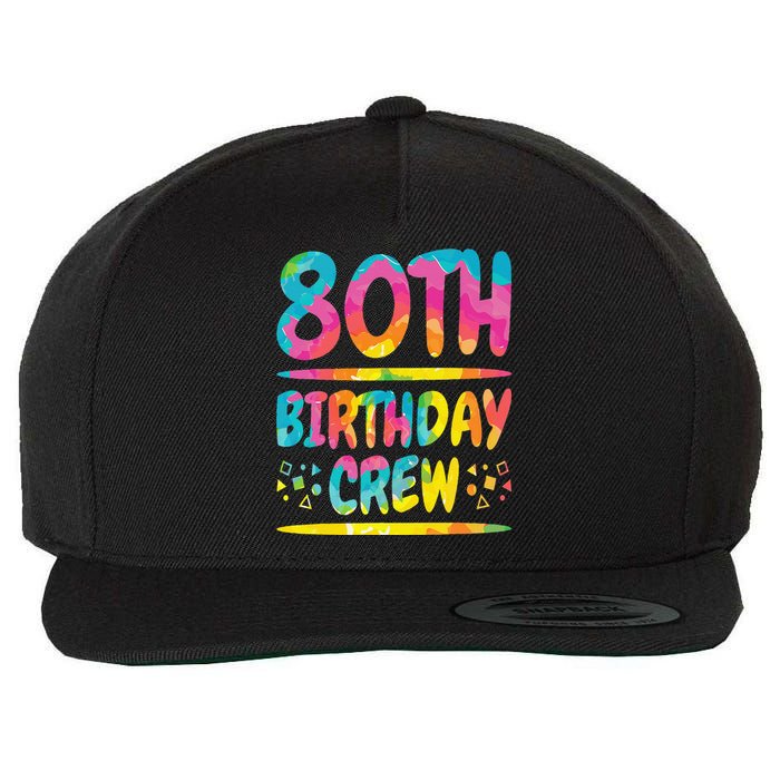 80th Birthday Crew Family, 80th Birthday Party Friends Group Wool Snapback Cap