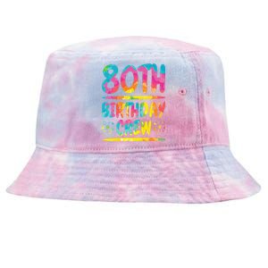 80th Birthday Crew Family, 80th Birthday Party Friends Group Tie-Dyed Bucket Hat