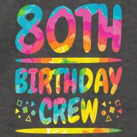 80th Birthday Crew Family, 80th Birthday Party Friends Group Vector Backpack