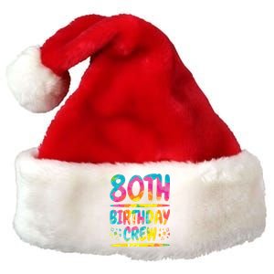 80th Birthday Crew Family, 80th Birthday Party Friends Group Premium Christmas Santa Hat