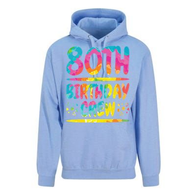 80th Birthday Crew Family, 80th Birthday Party Friends Group Unisex Surf Hoodie