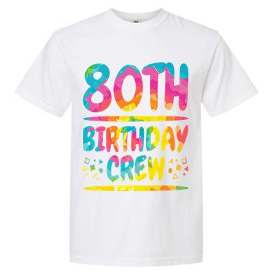 80th Birthday Crew Family, 80th Birthday Party Friends Group Garment-Dyed Heavyweight T-Shirt