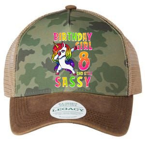 8th Birthday Dabbing Unicorn 8 Years Old & Still SASSY Legacy Tie Dye Trucker Hat