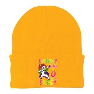 8th Birthday Dabbing Unicorn 8 Years Old & Still SASSY Knit Cap Winter Beanie