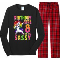 8th Birthday Dabbing Unicorn 8 Years Old & Still SASSY Long Sleeve Pajama Set