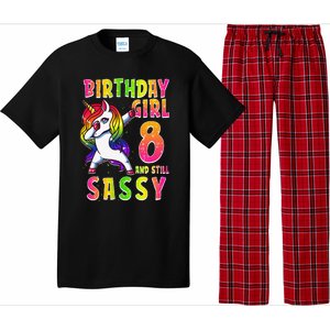 8th Birthday Dabbing Unicorn 8 Years Old & Still SASSY Pajama Set