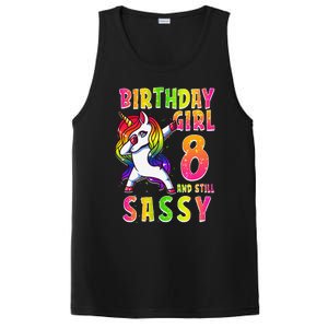 8th Birthday Dabbing Unicorn 8 Years Old & Still SASSY PosiCharge Competitor Tank