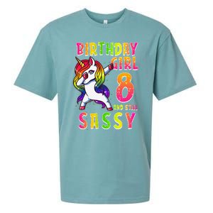 8th Birthday Dabbing Unicorn 8 Years Old & Still SASSY Sueded Cloud Jersey T-Shirt