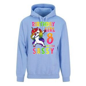 8th Birthday Dabbing Unicorn 8 Years Old & Still SASSY Unisex Surf Hoodie