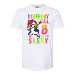 8th Birthday Dabbing Unicorn 8 Years Old & Still SASSY Softstyle CVC T-Shirt