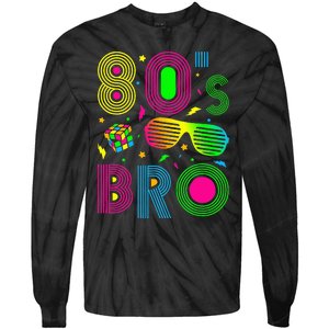 80's Bro Eighties Party Dress Retro Tie-Dye Long Sleeve Shirt