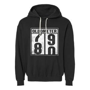 80th Birthday Eighty Years Old 80 Oldometer 7980 Retiring Garment-Dyed Fleece Hoodie