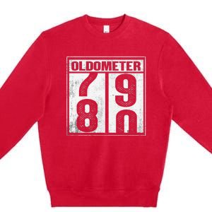 80th Birthday Eighty Years Old 80 Oldometer 7980 Retiring Premium Crewneck Sweatshirt