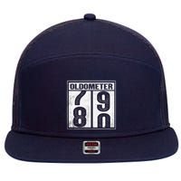80th Birthday Eighty Years Old 80 Oldometer 7980 Retiring 7 Panel Mesh Trucker Snapback Hat