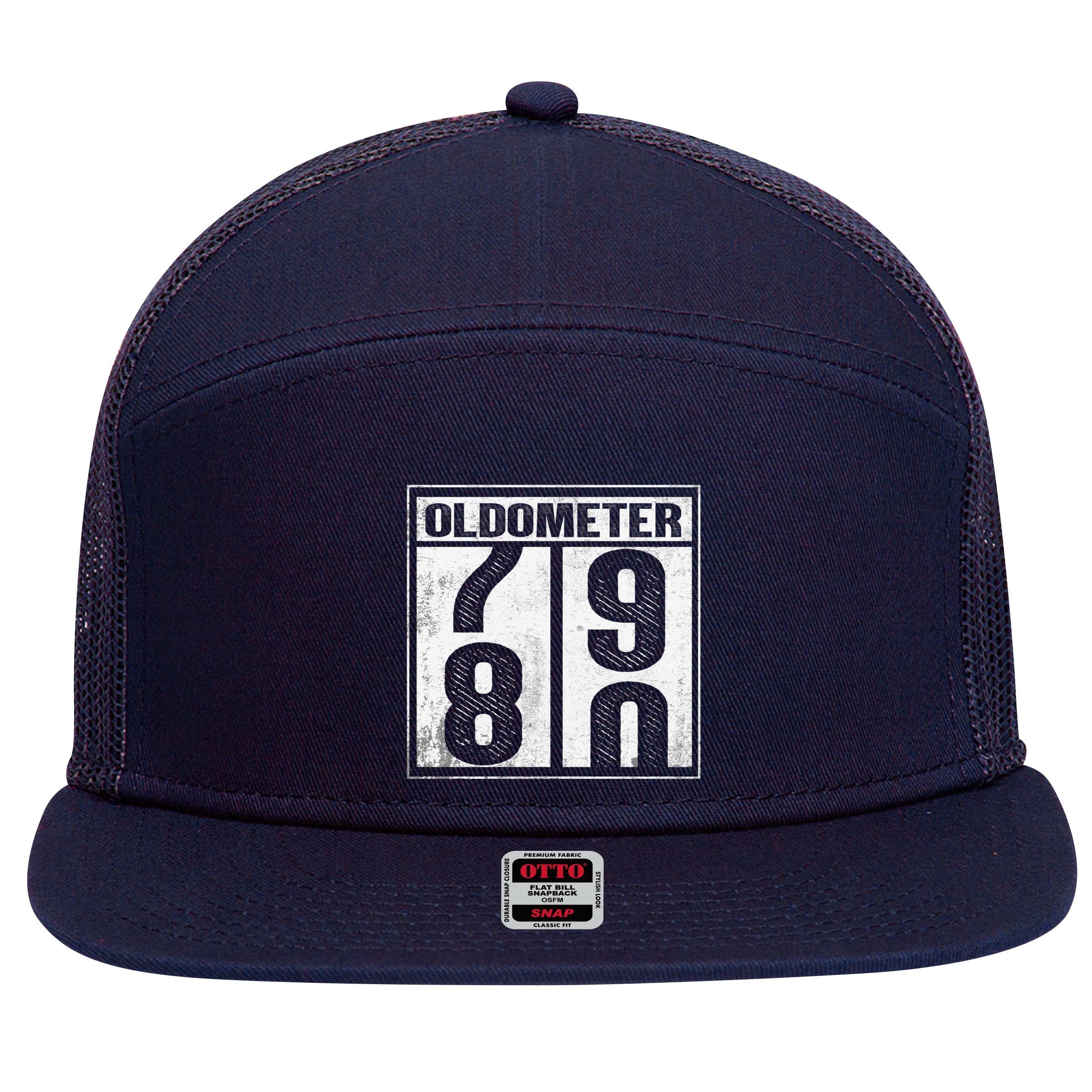 80th Birthday Eighty Years Old 80 Oldometer 7980 Retiring 7 Panel Mesh Trucker Snapback Hat