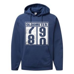 80th Birthday Eighty Years Old 80 Oldometer 7980 Retiring Performance Fleece Hoodie