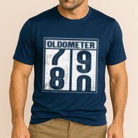 80th Birthday Eighty Years Old 80 Oldometer 7980 Retiring Cooling Performance Crew T-Shirt