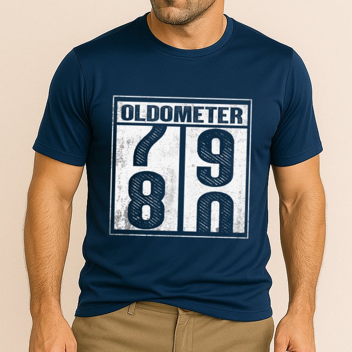 80th Birthday Eighty Years Old 80 Oldometer 7980 Retiring Cooling Performance Crew T-Shirt