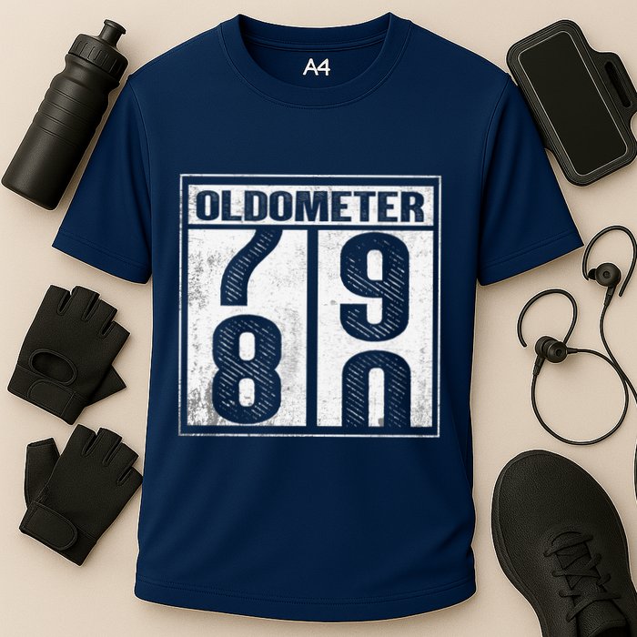80th Birthday Eighty Years Old 80 Oldometer 7980 Retiring Cooling Performance Crew T-Shirt