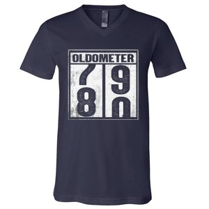 80th Birthday Eighty Years Old 80 Oldometer 7980 Retiring V-Neck T-Shirt