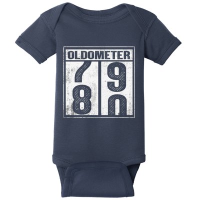 80th Birthday Eighty Years Old 80 Oldometer 7980 Retiring Baby Bodysuit