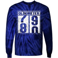 80th Birthday Eighty Years Old 80 Oldometer 7980 Retiring Tie-Dye Long Sleeve Shirt