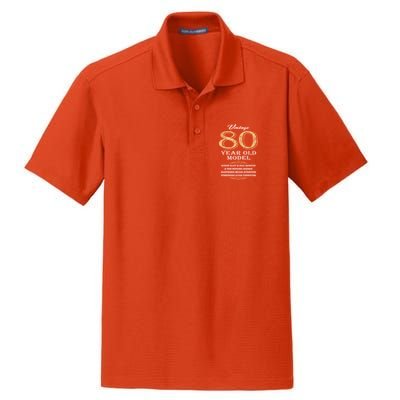 80th Birthday Funny Gift Idea Dry Zone Grid Polo