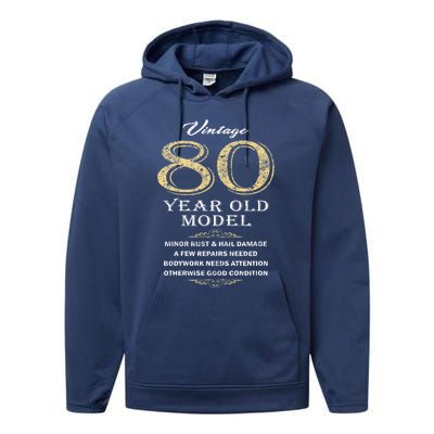 80th Birthday Funny Gift Idea Performance Fleece Hoodie